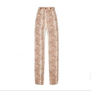 Chocolate Snake Print Wide Leg Pants